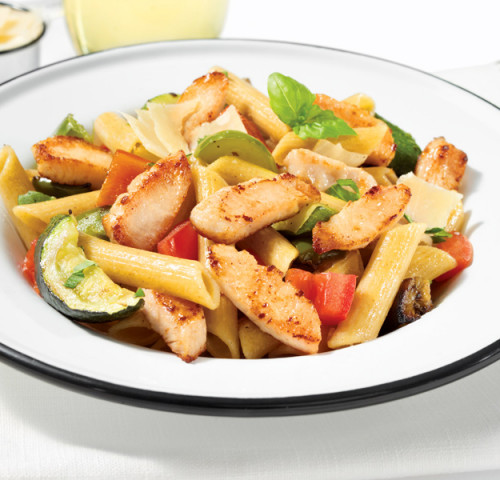 Olymel wheat penne with chicken and grilled vegetables